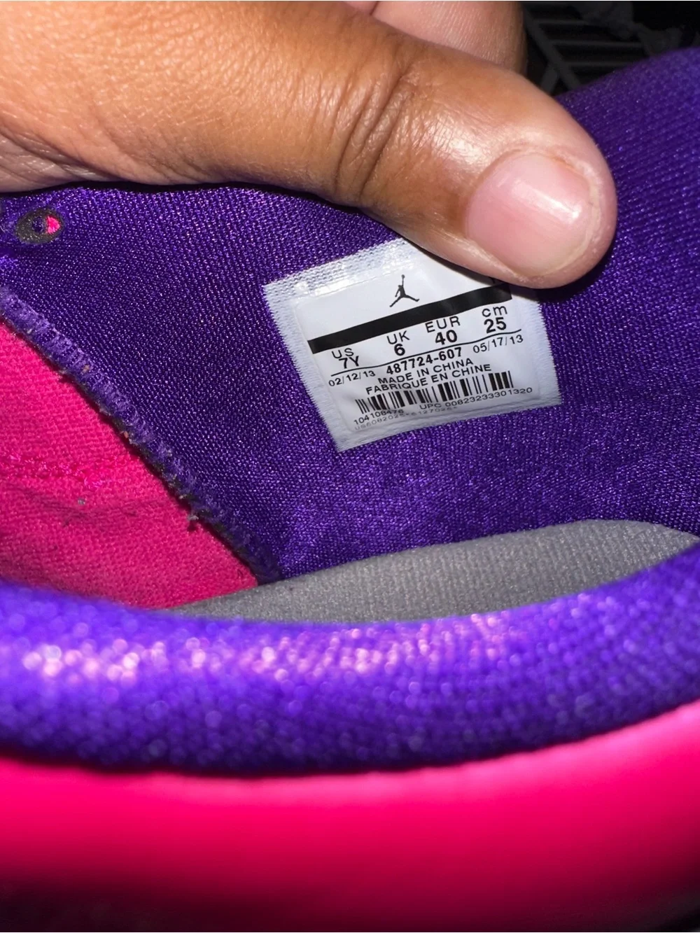 Jordan Kids Hot Pink and Purple Retro Basketball Sneakers